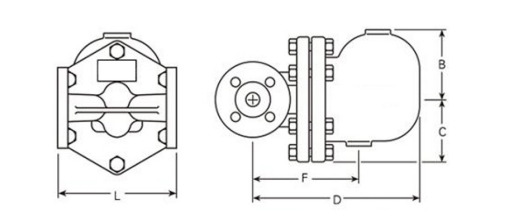 Structural drawing FT43HS-IV Steam Trap