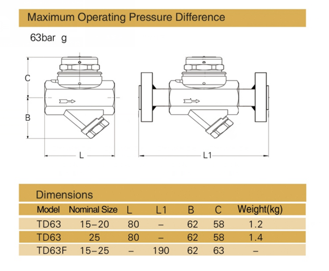 dimensions TD63