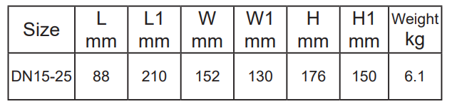 Dimensions SBT 11A