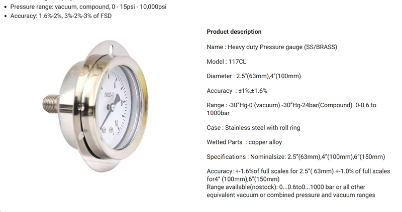 material pressure gauge