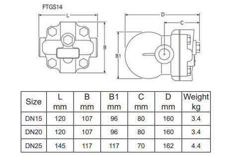 Screwed FTGS14 Float Steam Trap