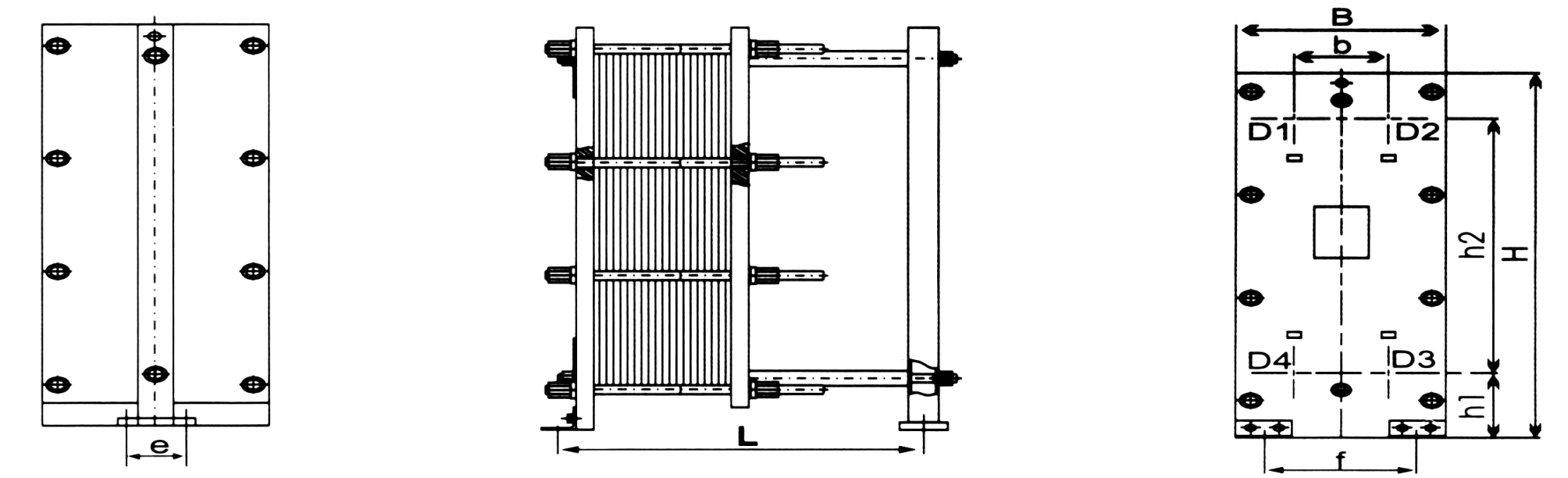 Dimensions plate heat exchanger