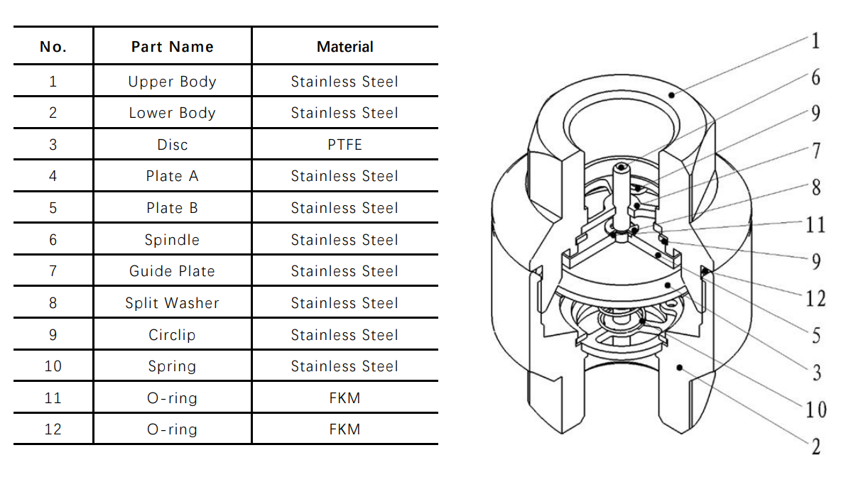 Structure Diagram DCV check valve