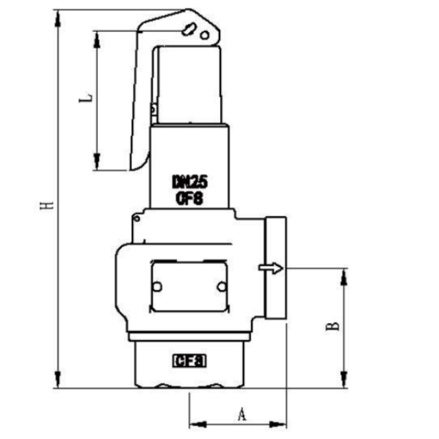 Spring Loaded Safety Valve Easy Adjustment with a Handle for Steam Air Water Gas Fluids