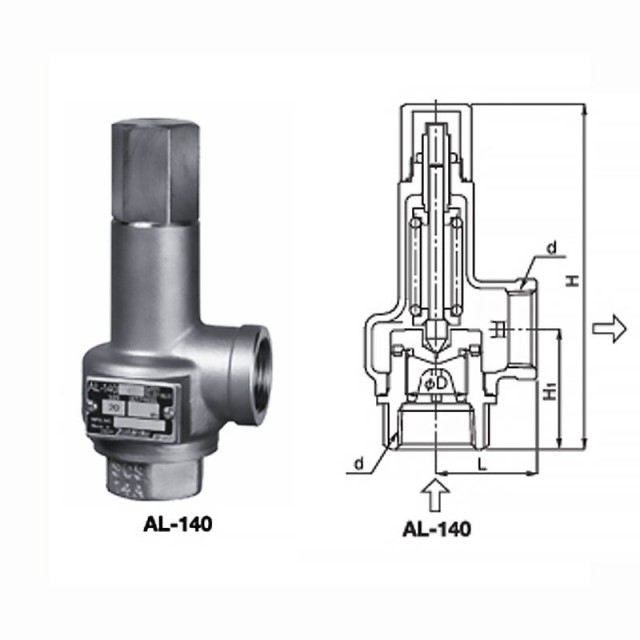 High Pressure AL-140 Series Safety Valve Popping Type Relief for Steam & Air & Oil Applications