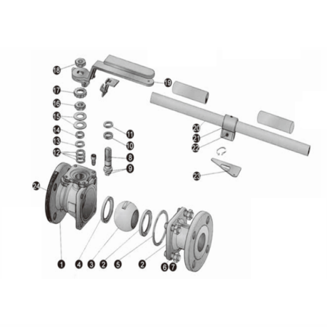 Anti-static And Explosion-proof 2-Piece Manual Ball Valve, Featuring Precision-cast Valve Body And Double Disc-type Spring Washers.