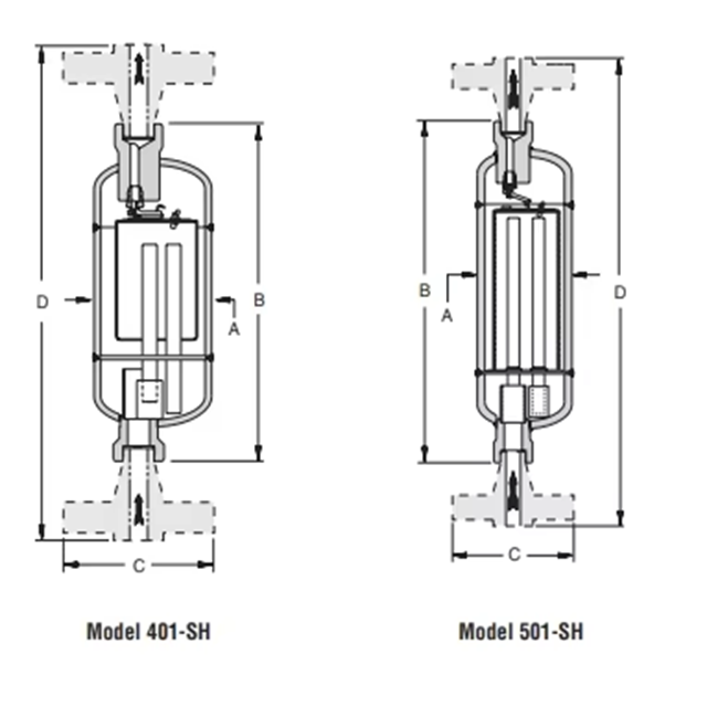 OEM Steam Equipment 401SH/501SH Inverted Bucket Steam Trap with Flange Connection