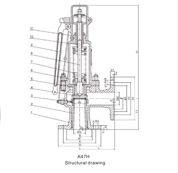 A47H Lever Operated Safety Valve 350°C High Temp for Steam Boiler & Power Plant Pipeline Protection