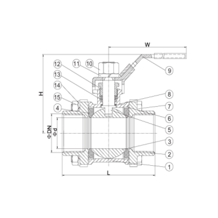 3-Piece Ball Valve | WCB/CF8 Body for Corrosive Media & Food Processing Systems
