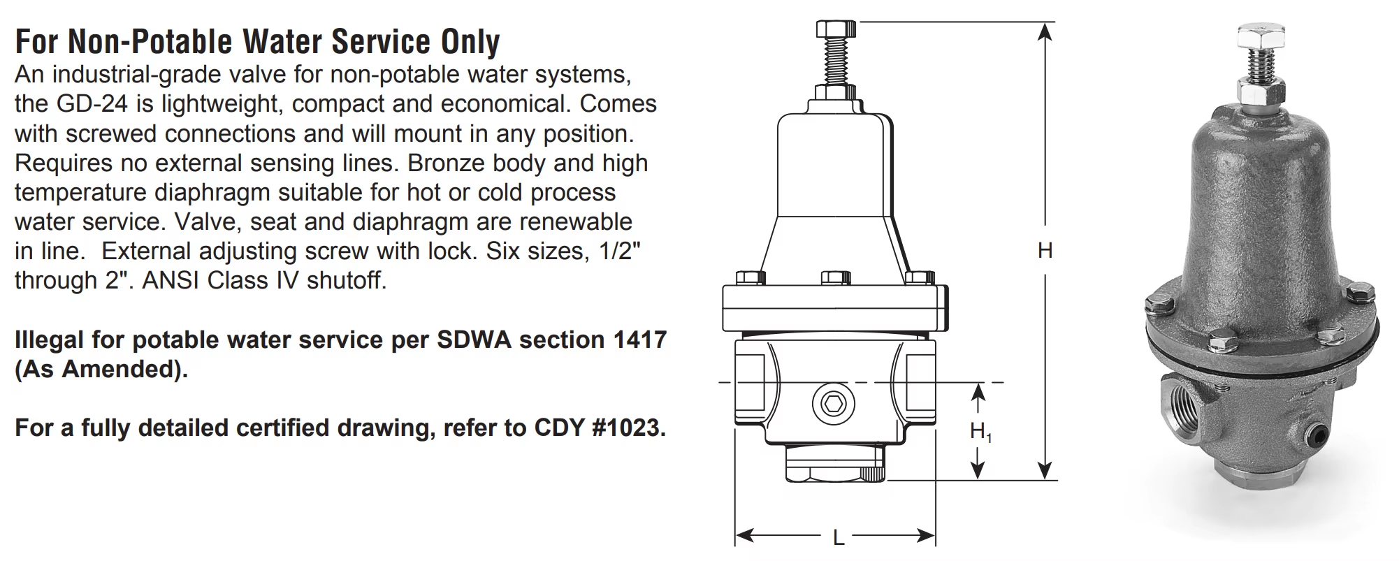 GD24 pressure reducing valve
